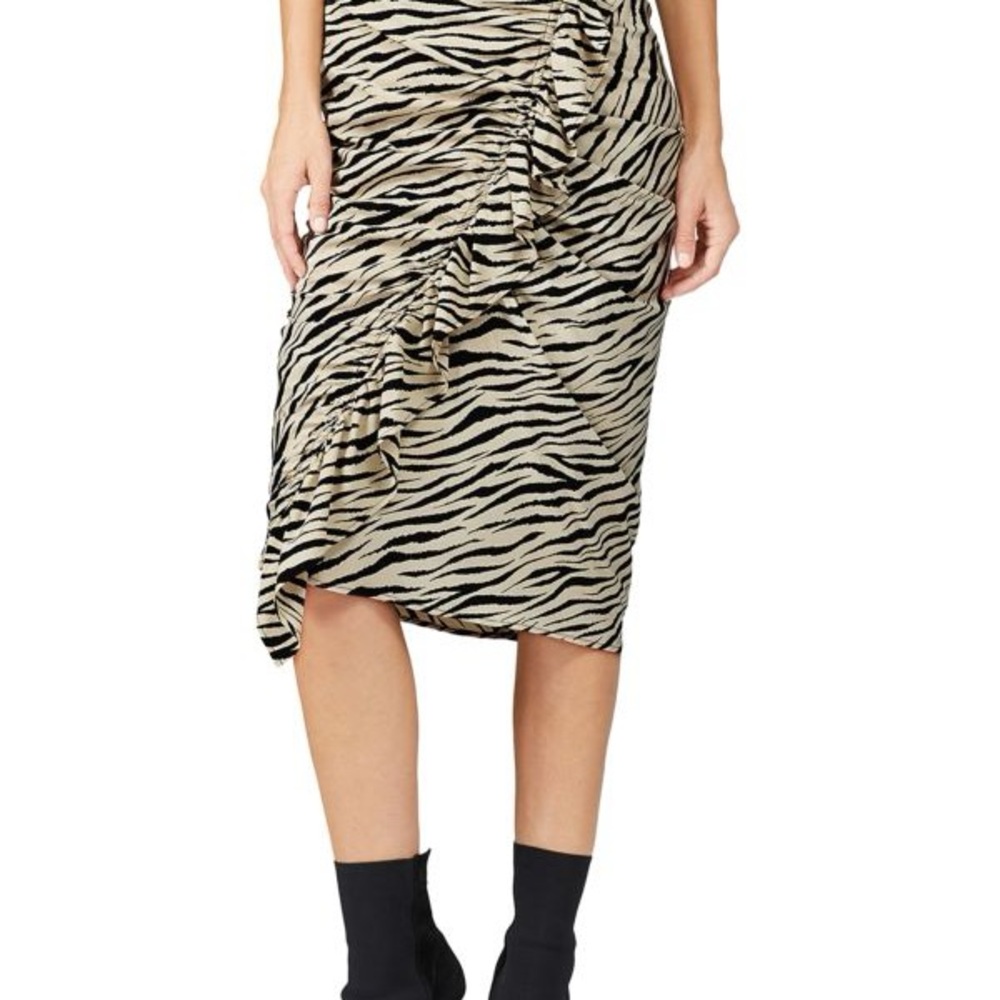 ALC Zebra Print Ruched Skirt